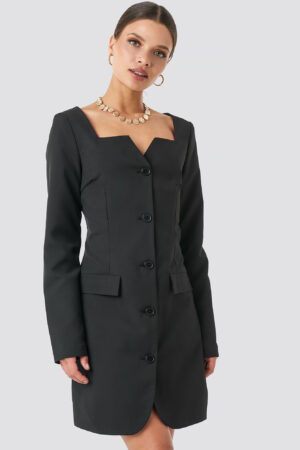 NA-KD Trend Fitted Blazer Dress - Black