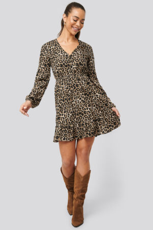 NA-KD Boho Balloon Sleeve Mini Dress - Multicolor
