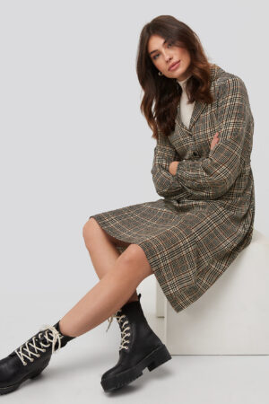 NA-KD Trend Checked Shirt Dress - Multicolor