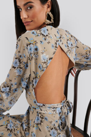 NA-KD Cut Out Back Chiffon Mini Dress - Multicolor