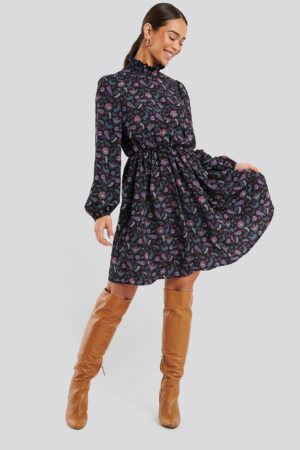 NA-KD High Neck Mini Dress - Multicolor