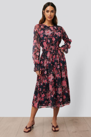 NA-KD Trend Långärmad Midiklänning - Multicolor