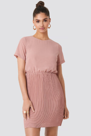 NA-KD Pleated Skirt Part Dress - Pink