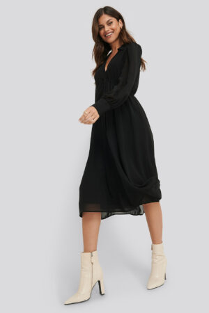 NA-KD Trend Sheer Midi Dress - Black