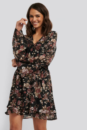 NA-KD Boho Veckad Klänning - Black