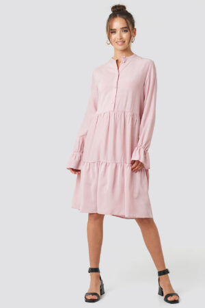 NA-KD Trend Solid Shirt Dress - Pink