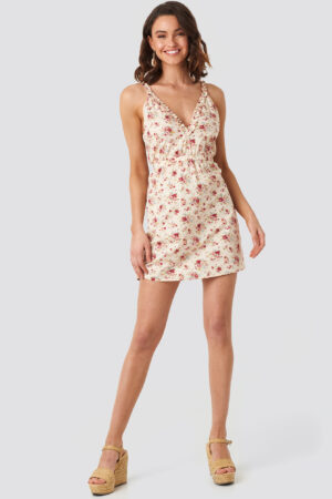 NA-KD Boho Tie Back Mini Dress - Multicolor