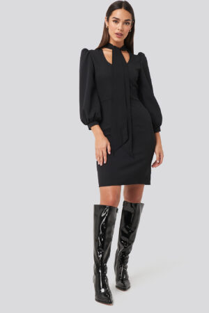 Trendyol Tied Mini Dress - Black