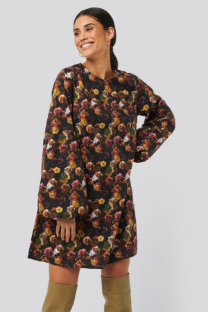 NA-KD Trend Volume LS Mini Dress - Multicolor