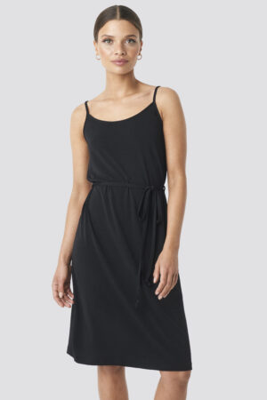 NA-KD Wrap Detail Strap Dress - Black