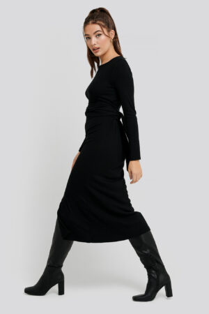 Trendyol Binding Detailed Ribana Dress - Black