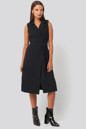 Trendyol Buckle Detail Midi Dress - Black