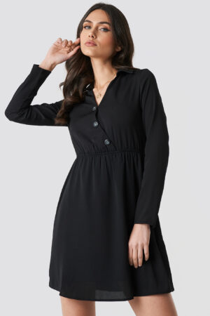 Trendyol Button Detailed Mini Dress - Black