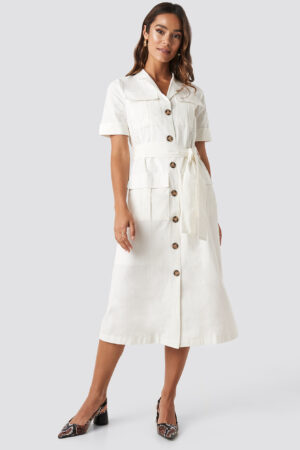 Trendyol Buttoned Midi Dress - White