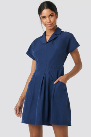 Trendyol Carmen Pocket Detailed Dress - Blue