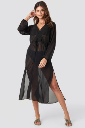 Trendyol Flower Beach Midi Dress - Black