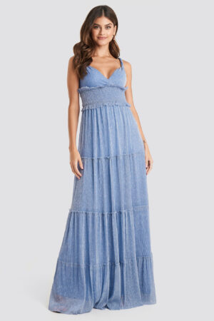 Trendyol Guipure Evening Dress - Blue