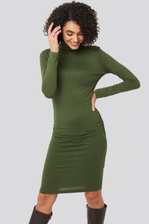 Trendyol High Neck Mini Dress - Green