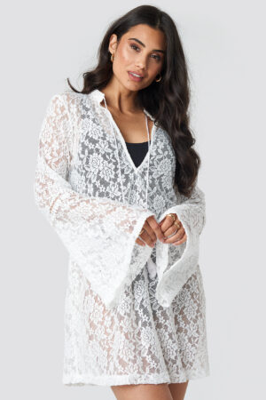 Trendyol Lace Beach Mini Dress - White