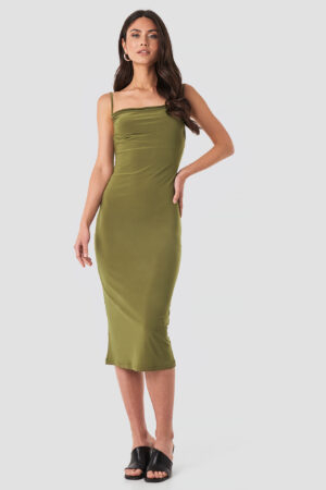 Trendyol Milla Thin Strap Midi Dress - Green