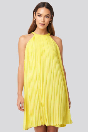 Trendyol Mini Pleated Detail Dress - Yellow