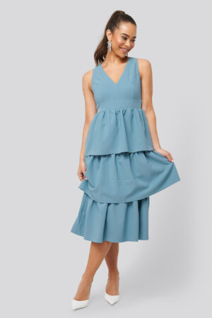 Trendyol Neck Detailed Dress - Blue