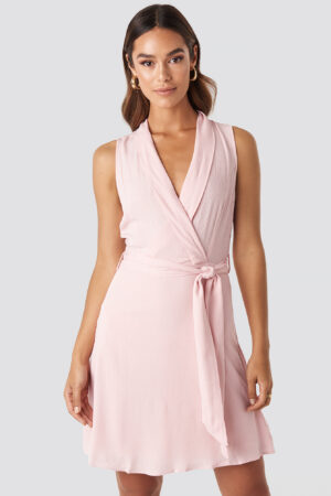 Trendyol Sleveless Wrap Mini Dress - Pink