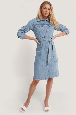 Annais x NA-KD Recycled Denimklänning - Blue