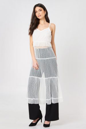 Glamorous Ruffle Detail Strap Dress - White