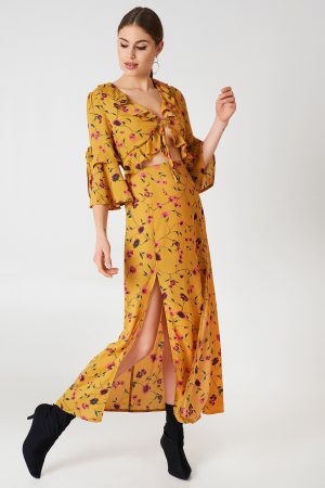 Glamorous Short Sleeve Midi Dress - Multicolor