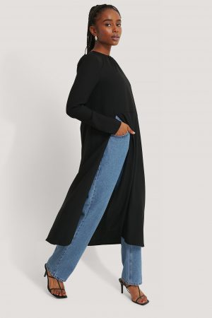 Kristin Rödin x NA-KD High Slit Midi Dress - Black
