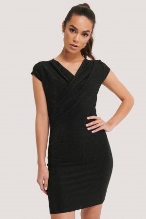 MANGO V-Ringad Miniklänning - Black