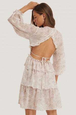 NA-KD Boho Volangklänning - Pink