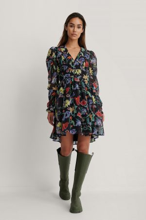 NA-KD Trend Miniklänning Med Kragdetalj - Multicolor