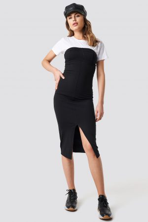 NA-KD Party Cup Tube Dress - Black