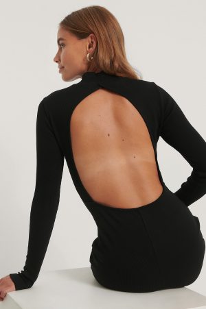 NA-KD Trend Ribbad Miniklänning - Black