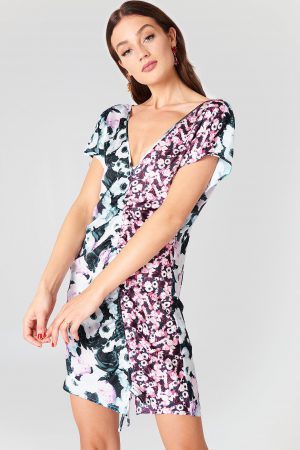 NA-KD Drawstring Mini Dress - Multicolor