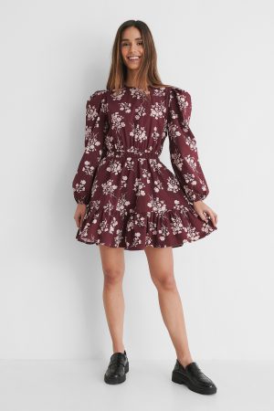 NA-KD Boho Långärmad Skjortklänning Med Elastisk Midja - Multicolor