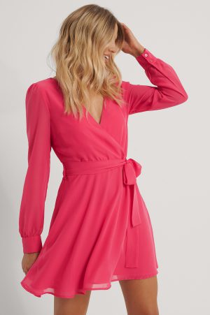 NA-KD Omlottklänning I Chiffong - Pink