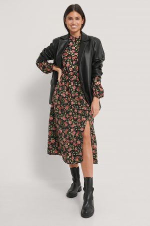 NA-KD Boho Midiklänning Med Hög Hals - Multicolor