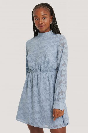 NA-KD Boho Jacquardklänning - Blue
