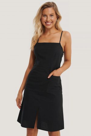 NA-KD Miniklänning Med Fickdetaljer - Black