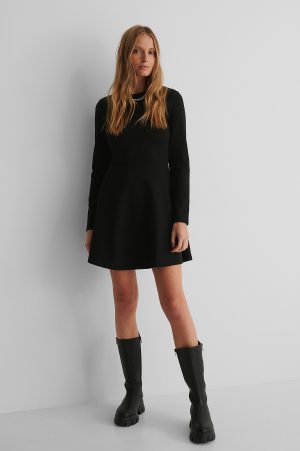 NA-KD Långärmad Miniklänning - Black