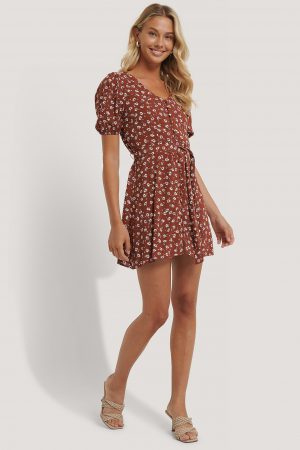 NA-KD Boho Miniklänning Med Flera Knappar - Red