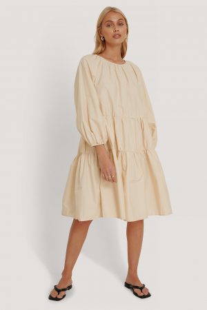NA-KD Trend Oversized Klänning - Beige