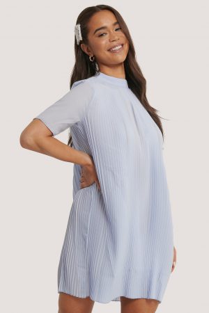 NA-KD Boho Klänning Med Veck - Blue
