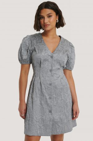 NA-KD Trend Miniklänning Med Puffärmar - Blue