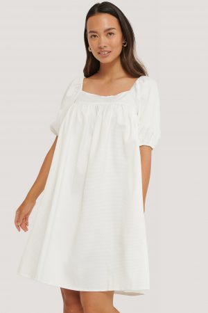 NA-KD Boho Klänning Med Struktur - White