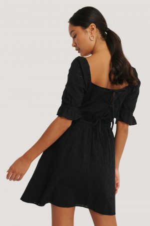 NA-KD Boho Miniklänning Med Broderade Detaljer - Black