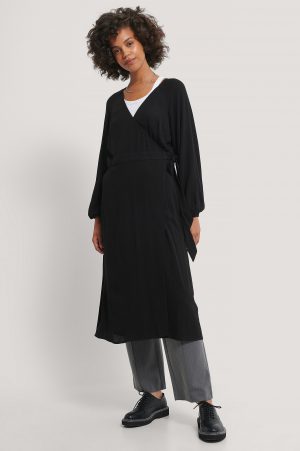NA-KD Boho Midiklänning Med Omlott - Black